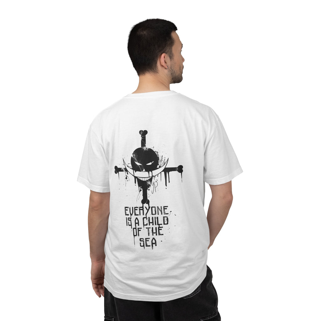T-Shirt — "Everyone Is a Child of the Sea" Grunge Skull Graphic